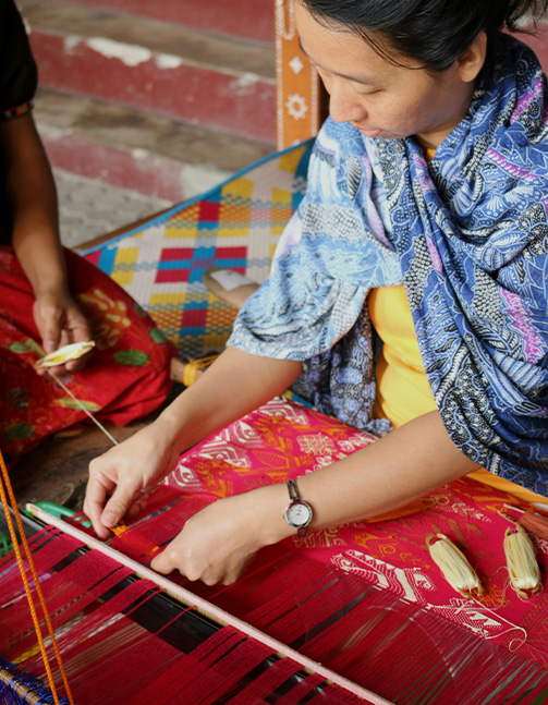 Ikat weaving villages